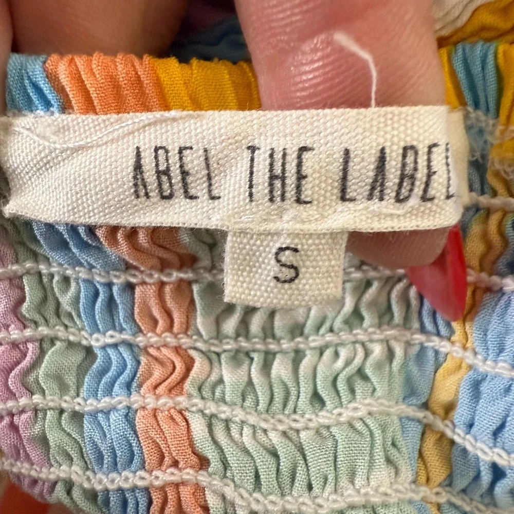 Abel The Label Smocked Maxi Dress Women's Small Multicolor Patchwork Party‎ - Picture 10 of 13